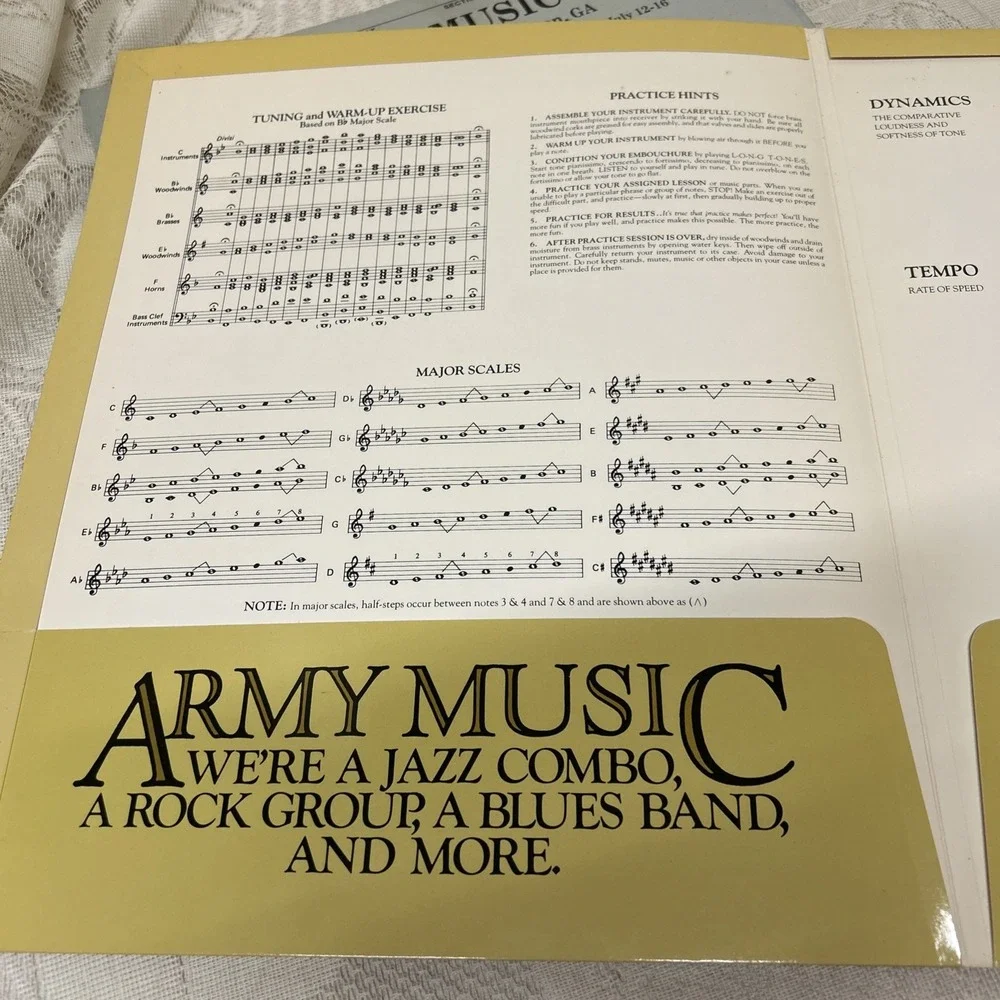 Vintage Trombone Folders,‎ UGA Music Camp, Army Music Sheet Music, 1992 Music